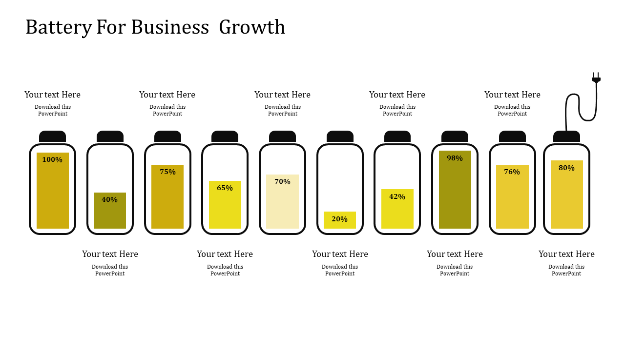 business strategy template-Battery For Business Growth-10-Yellow